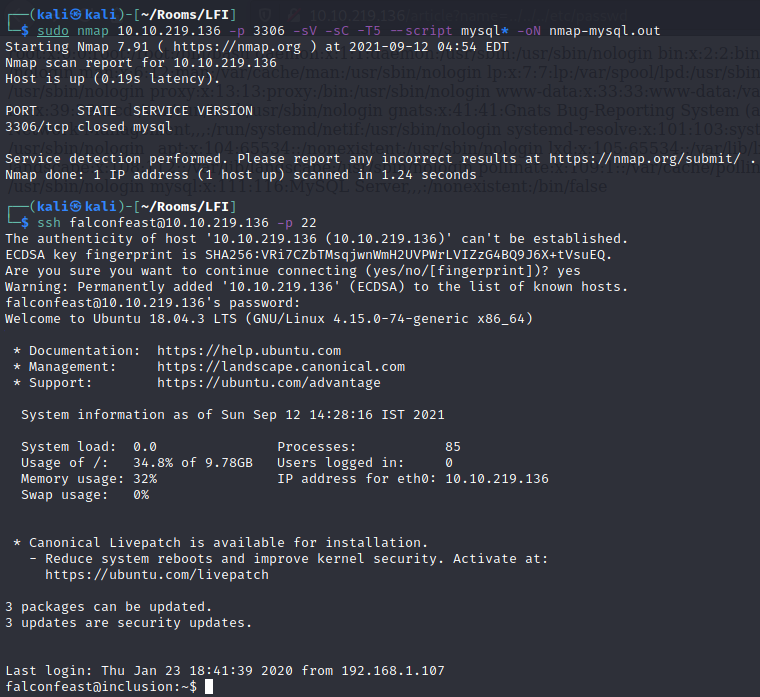 ssh login