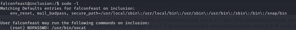 sudo -l